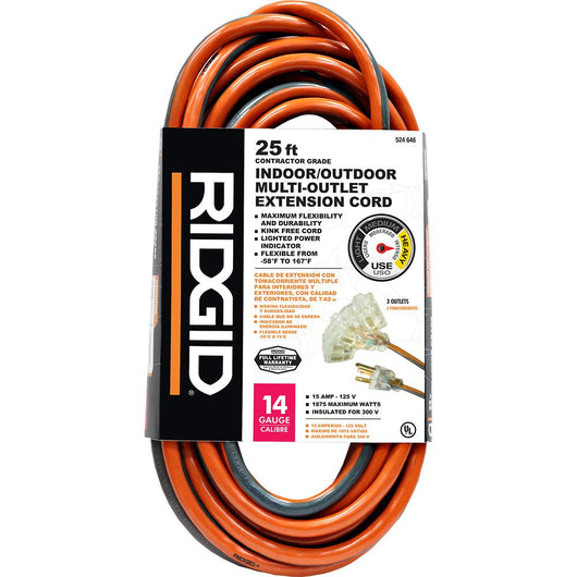 25 Ft Extension cord  Ridgid – Epira Works